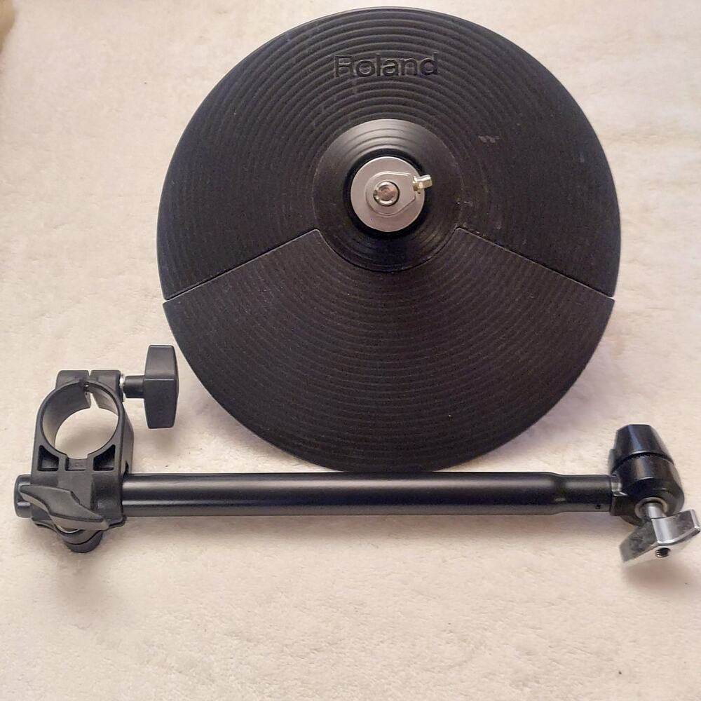 Roland CY-5 Dual Trigger Zone Splash Cymbal Pad + 13" Boom Arm w Mount & Clamp